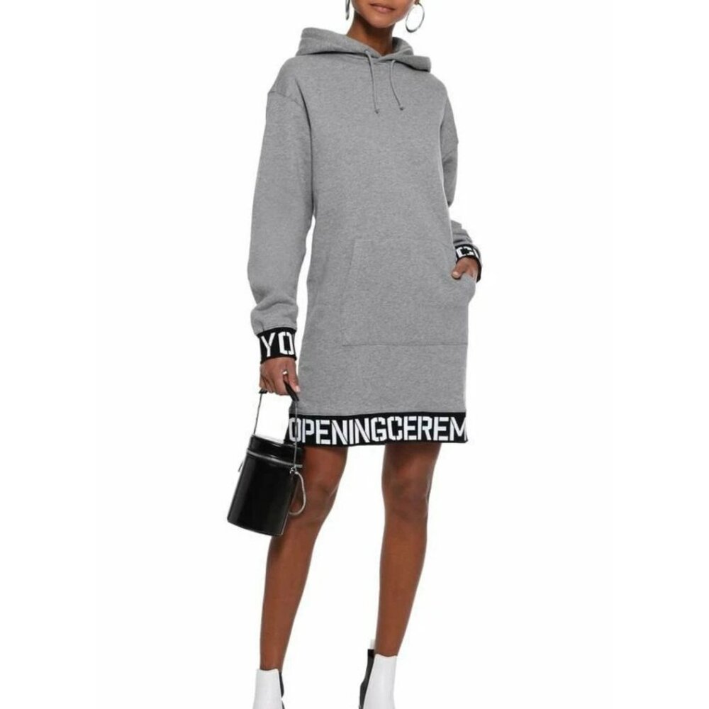 OPENING CEREMONY Gray Oversized Hoodie Sweater Dress Size M